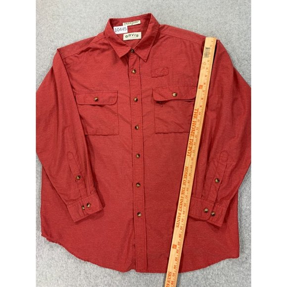 Orvis Nylon Blend Long Sleeve Solid Double Pocket Button Down Shirt‎ (Men's XL) - Picture 6 of 12